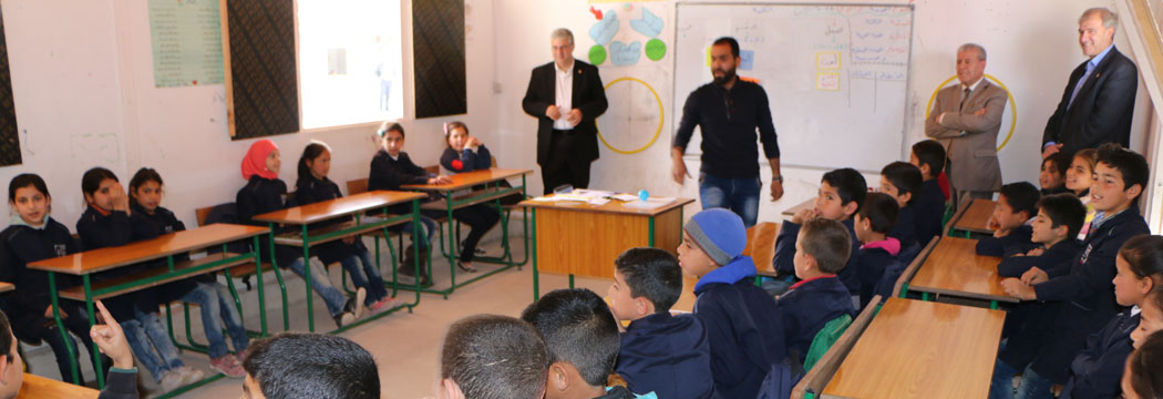 AUB President Fadlo Khuri and former Provost Muhamad Harajli visit the Education Above All – Reach Out to Asia AUB-Kayany Ghata Schools