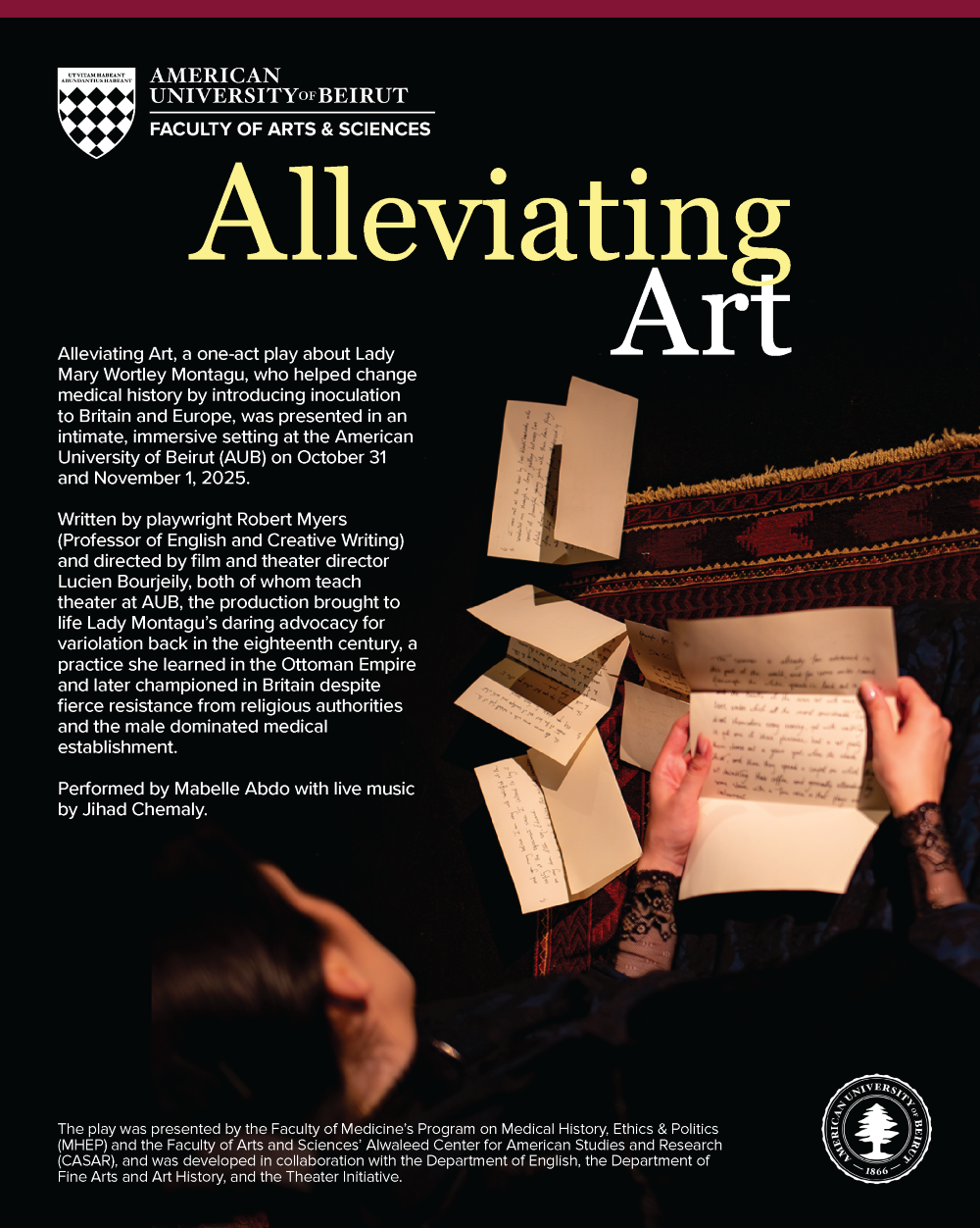 AUB Play Alleviating Art – Lady Mary Wortley Montagu